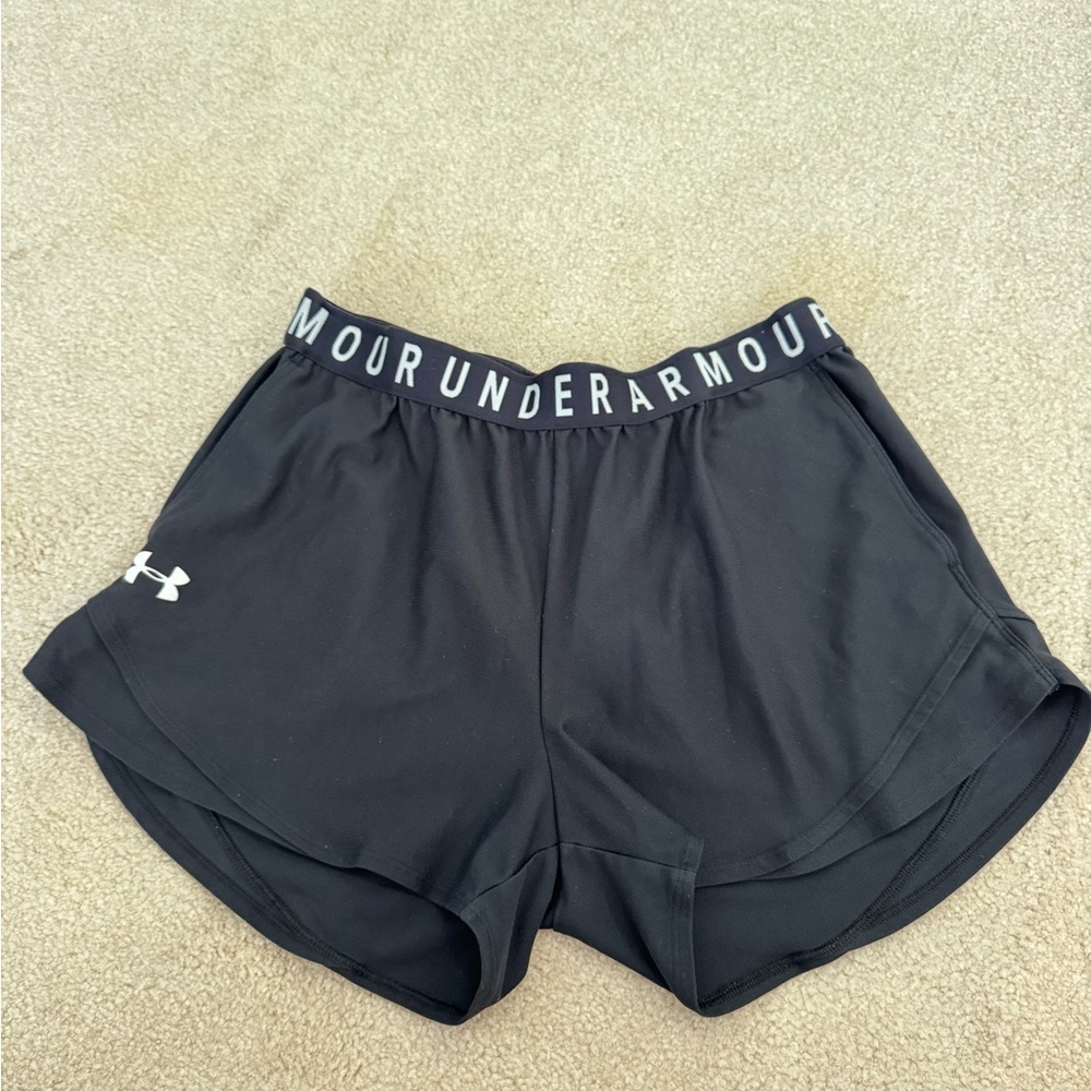 Under Armour Black Women's Performance Athletic Shorts with Branded Waistband